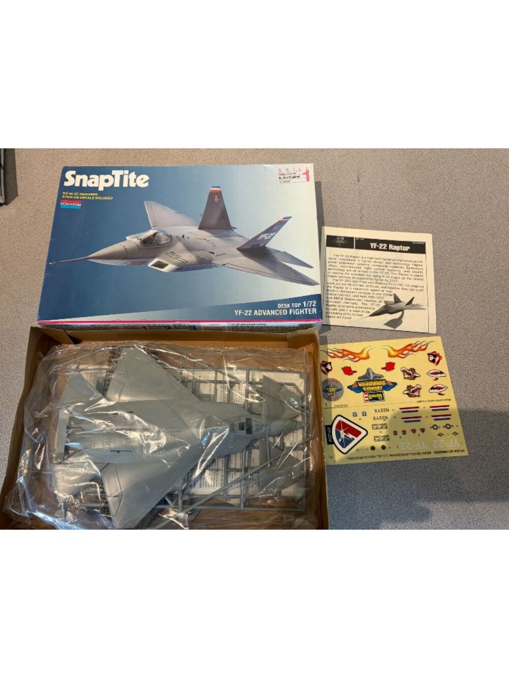 Monogram SnapTite YF-22 Advanced Fighter 1/72 Scale Model Kit #1154